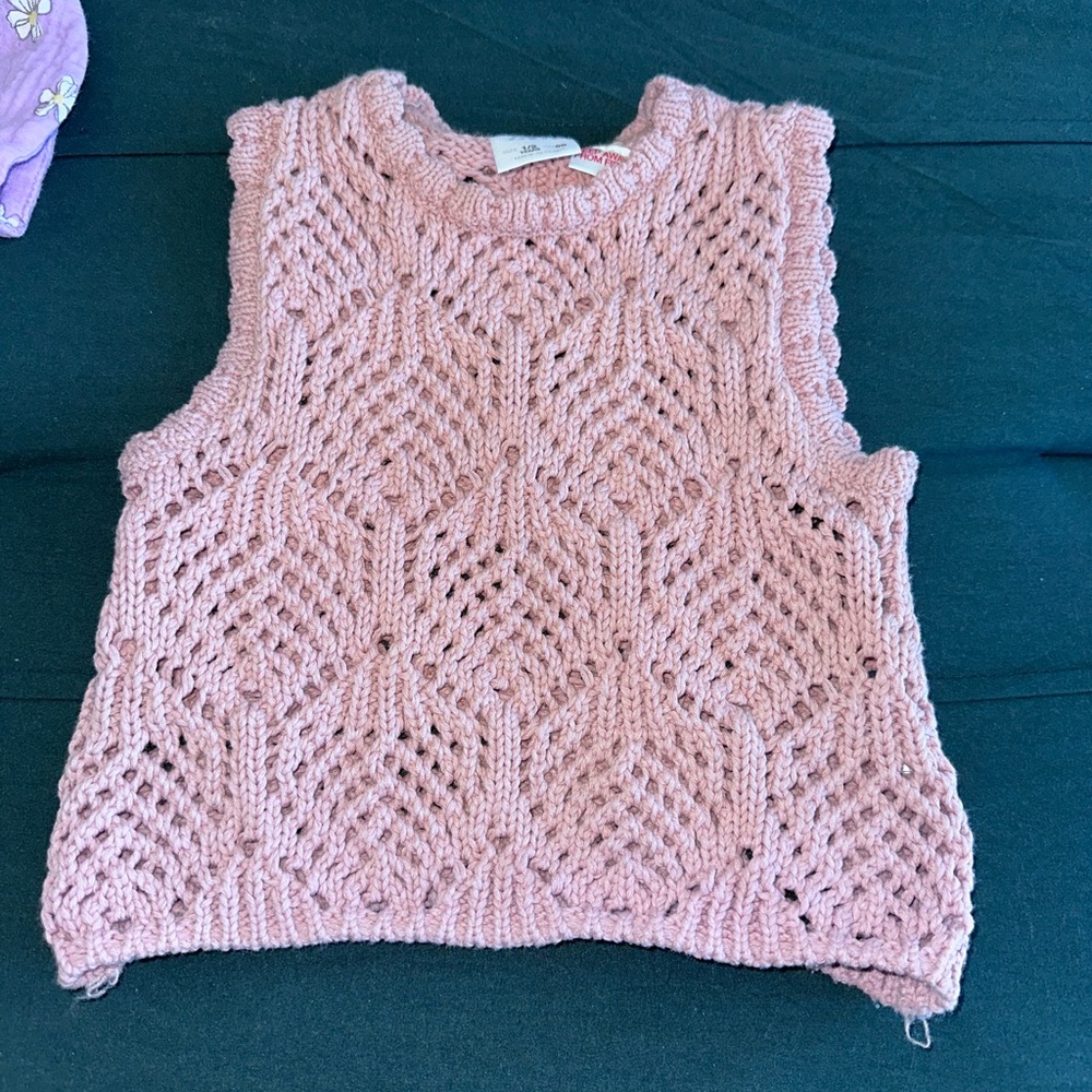 Zara Pink/Salmon Crochet Top